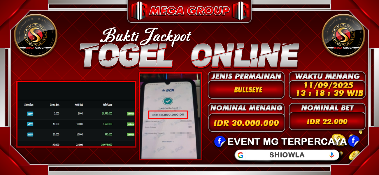Bukti JP situs Shiowla hari Kamis, 11 September 2025