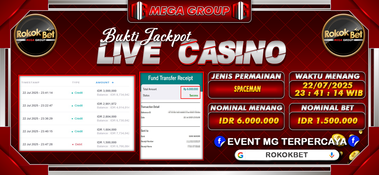 Bukti JP situs Rokokbet hari Rabu, 23 Juli 2025