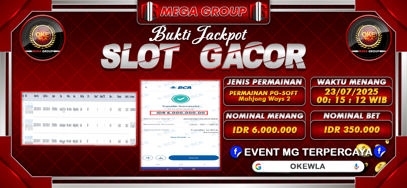 Bukti JP situs Okewla hari Rabu, 23 Juli 2025