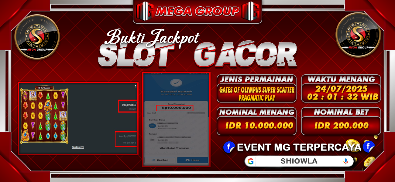Bukti JP situs Shiowla hari Kamis, 24 Juli 2025