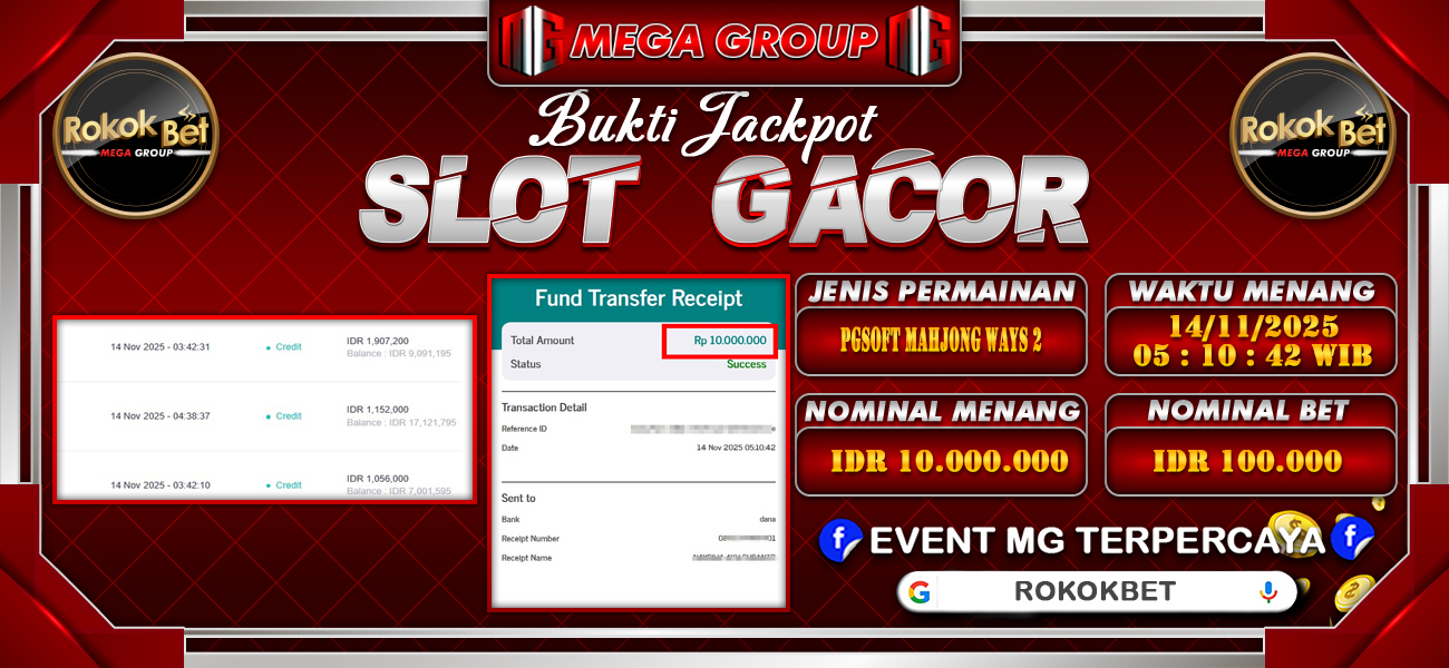 Bukti JP situs Rokokbet hari Jumat, 14 November 2025