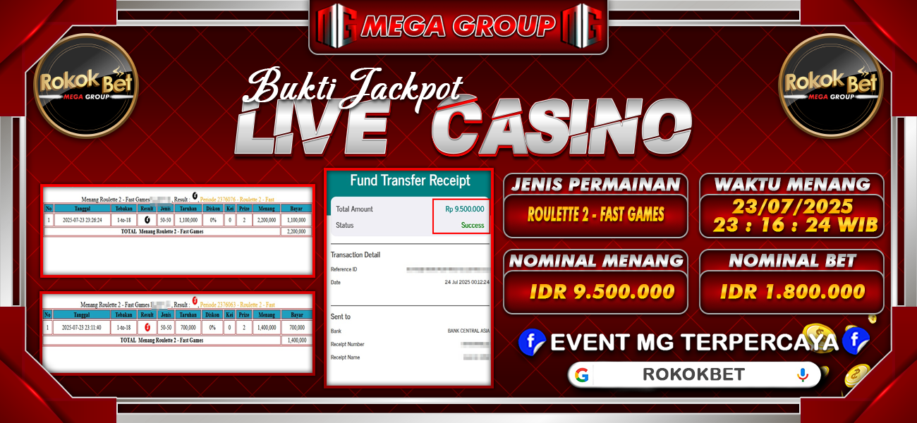 Bukti JP situs Rokokbet hari Kamis, 24 Juli 2025