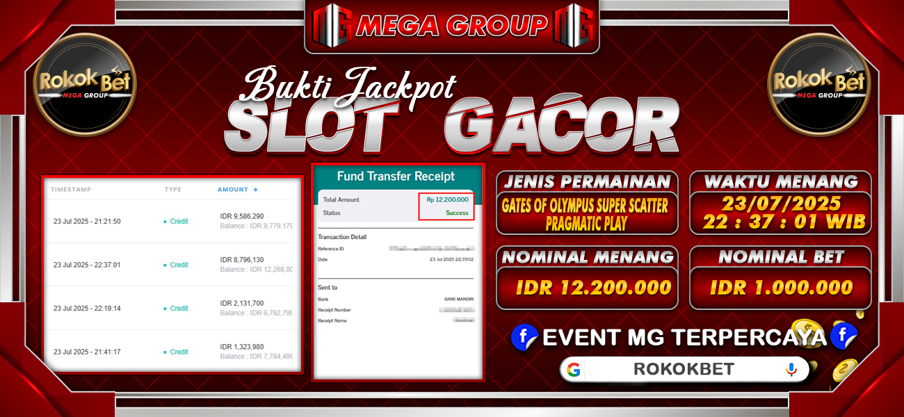 Bukti JP situs Rokokbet hari Kamis, 24 Juli 2025