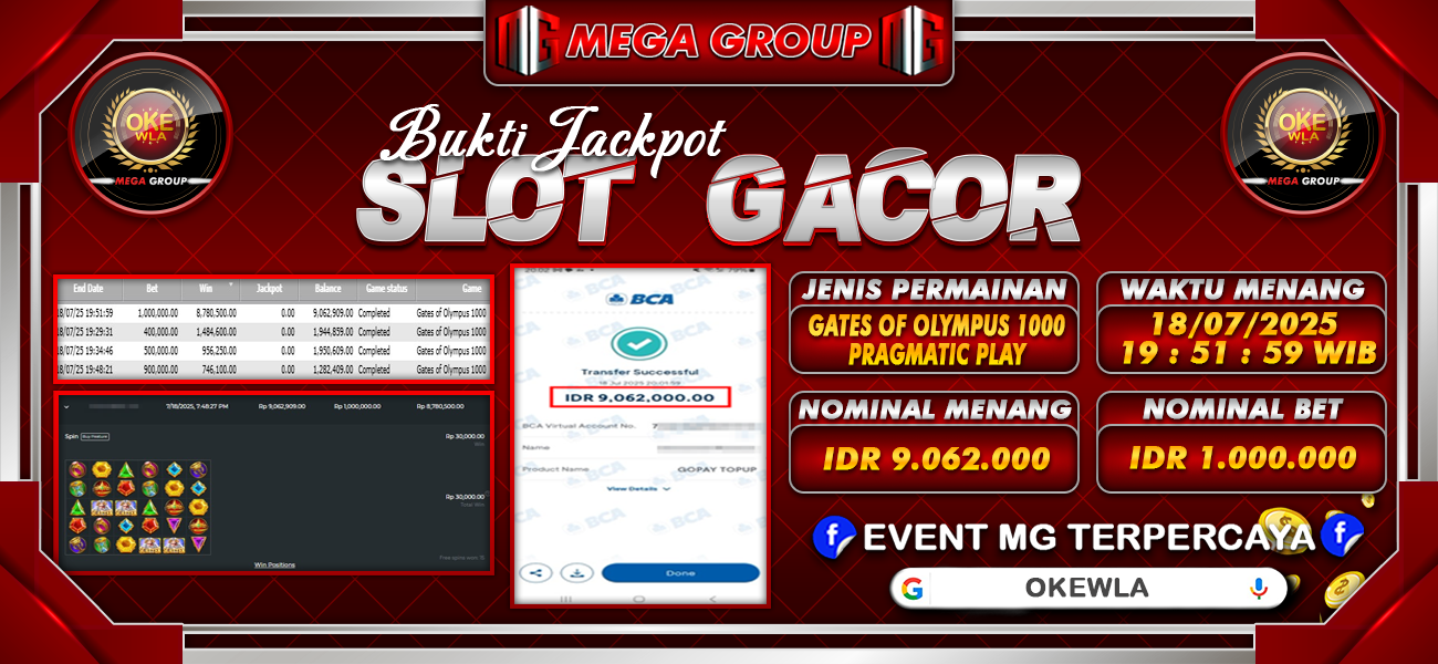 Bukti JP situs Okewla hari Sabtu, 19 Juli 2025